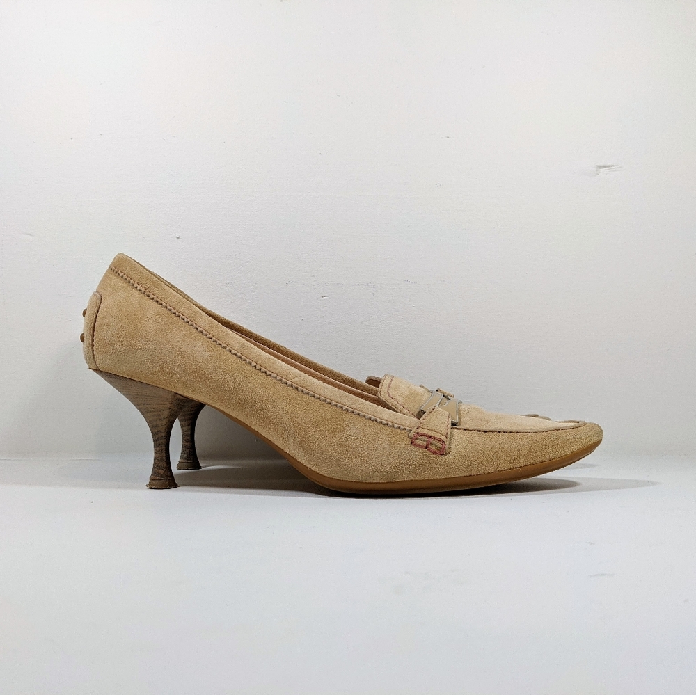 Tod's Pumps Women's Suede Kitten Heels Shoes